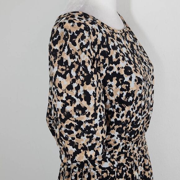 BCBGeneration Animal Print Lace-Up Back Mini Dress Size 8 Black and Tan Dress - Picture 5 of 9